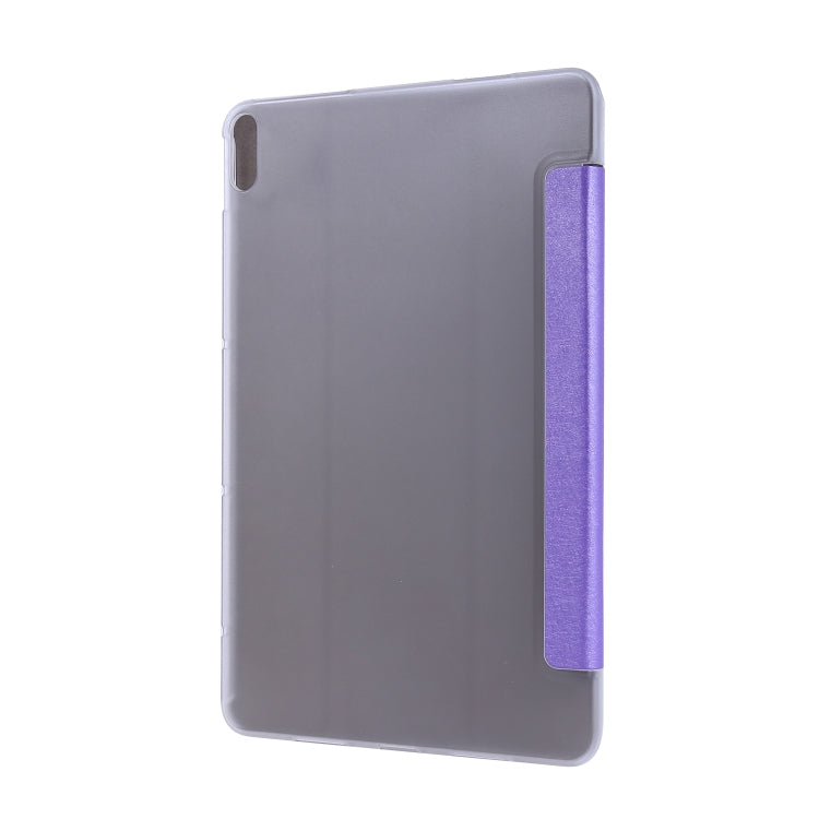 For Huawei MatePad Pro 10.8 inch Silk Texture Horizontal Flip Leather Case with Three-folding Holder(Dark Purple)