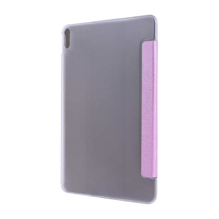 For Huawei MatePad Pro 10.8 inch Silk Texture Horizontal Flip Leather Case with Three-folding Holder(Light Purple)