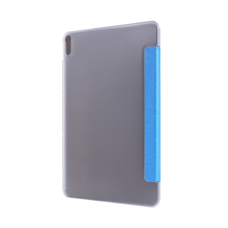 For Huawei MatePad Pro 10.8 inch Silk Texture Horizontal Flip Leather Case with Three-folding Holder(Light Blue)