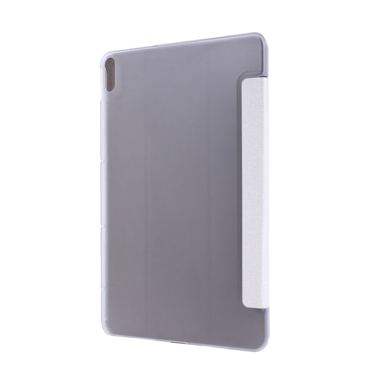 For Huawei MatePad Pro 10.8 inch Silk Texture Horizontal Flip Leather Case with Three-folding Holder(White)