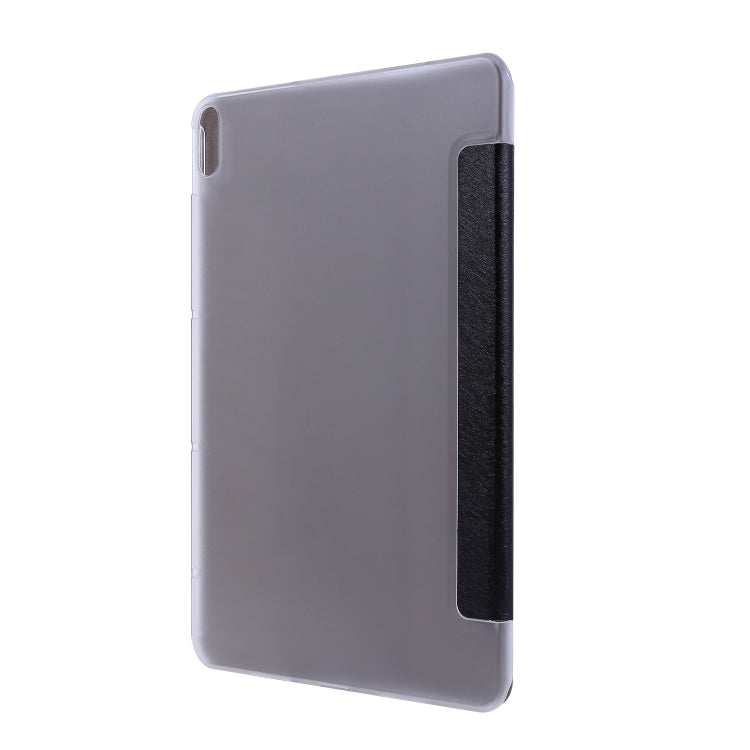 For Huawei MatePad Pro 10.8 inch Silk Texture Horizontal Flip Leather Case with Three-folding Holder(Black)