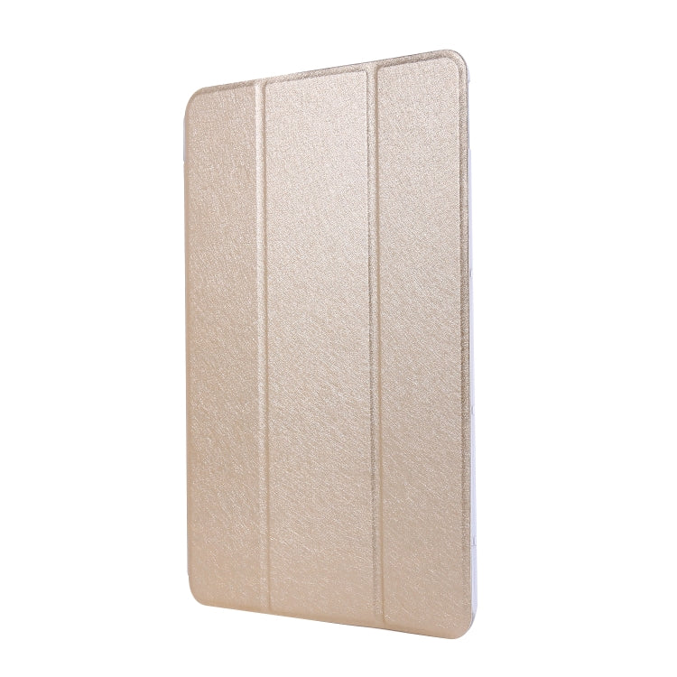 For Huawei MatePad Pro 10.8 inch Silk Texture Horizontal Flip Leather Case with Three-folding Holder(Gold)