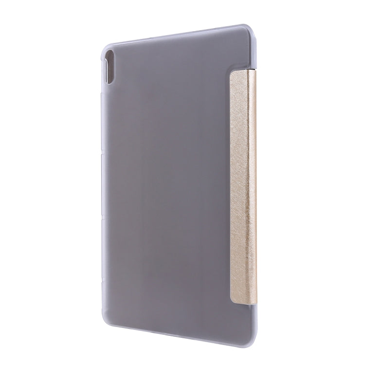 For Huawei MatePad Pro 10.8 inch Silk Texture Horizontal Flip Leather Case with Three-folding Holder(Gold)