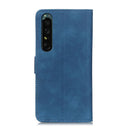 For Sony Xperia I IV KHAZNEH Retro Texture Horizontal Flip Leather Phone Case(Blue)