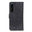 For Sony Xperia I IV KHAZNEH Retro Texture Horizontal Flip Leather Phone Case(Black)