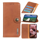 For Sony Xperia 10 IV KHAZNEH Cowhide Texture Horizontal Flip Leather Phone Case(Brown)