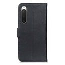 For Sony Xperia 10 IV KHAZNEH Cowhide Texture Horizontal Flip Leather Phone Case(Black)
