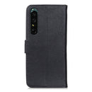 For Sony Xperia 1 IV KHAZNEH Cowhide Texture Horizontal Flip Leather Phone Case(Black)