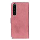 For Sony Xperia 1 IV KHAZNEH Cowhide Texture Horizontal Flip Leather Phone Case(Pink)