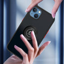Q Shadow 1 Series TPU + PC Phone Case with Ring Holder For iPhone 13 Pro Max(Black+Red)