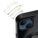 Q Shadow 1 Series TPU + PC Phone Case with Ring Holder For iPhone 13 Pro Max(Black+Red)