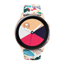 For Samsung Galaxy Watch Active Printing Butterfly Buckle Silicone Watch Band(Flowers)