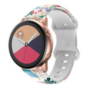 For Samsung Galaxy Watch Active Printing Butterfly Buckle Silicone Watch Band(Flowers)