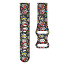 For Samsung Galaxy Watch Active Printing Butterfly Buckle Silicone Watch Band(Colorful Skull)