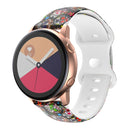 For Samsung Galaxy Watch Active Printing Butterfly Buckle Silicone Watch Band(Colorful Skull)