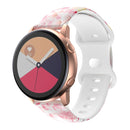 For Samsung Galaxy Watch Active Printing Butterfly Buckle Silicone Watch Band(Pink Dandelion)
