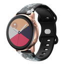 For Samsung Galaxy Watch Active Printing Butterfly Buckle Silicone Watch Band(Grey Flowers)