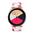 For Samsung Galaxy Watch Active Printing Butterfly Buckle Silicone Watch Band(Red Flowers)