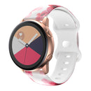For Samsung Galaxy Watch Active Printing Butterfly Buckle Silicone Watch Band(Red Flowers)