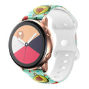 For Samsung Galaxy Watch Active Printing Butterfly Buckle Silicone Watch Band(Avocado)