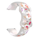 For Samsung Galaxy Watch Active Printing Butterfly Buckle Silicone Watch Band(White Flowers)