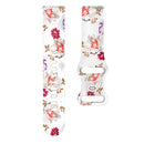 For Samsung Galaxy Watch Active Printing Butterfly Buckle Silicone Watch Band(White Flowers)
