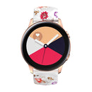 For Samsung Galaxy Watch Active Printing Butterfly Buckle Silicone Watch Band(White Flowers)