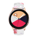 For Samsung Galaxy Watch Active Printing Butterfly Buckle Silicone Watch Band(Pink Flowers)