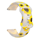 For Samsung Galaxy Watch Active Printing Butterfly Buckle Silicone Watch Band(Transparent Sunflower)