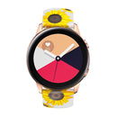 For Samsung Galaxy Watch Active Printing Butterfly Buckle Silicone Watch Band(Transparent Sunflower)