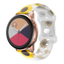 For Samsung Galaxy Watch Active Printing Butterfly Buckle Silicone Watch Band(Transparent Sunflower)