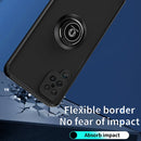 For Samsung Galaxy A12 Q Shadow I Ring Kickstand PC and TPU Hybrid Phone Case(Black+Red)