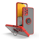 For Samsung Galaxy A13 4G Q Shadow I Ring Kickstand PC and TPU Hybrid Phone Case(Red)