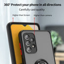 For Samsung Galaxy A13 4G Q Shadow I Ring Kickstand PC and TPU Hybrid Phone Case(Dark Green)