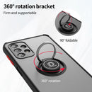 For Samsung Galaxy A13 4G Q Shadow I Ring Kickstand PC and TPU Hybrid Phone Case(Dark Green)
