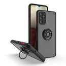 For Samsung Galaxy A13 5G Q Shadow I Ring Kickstand PC and TPU Hybrid Phone Case(Black+Red)
