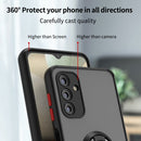For Samsung Galaxy A13 5G Q Shadow I Ring Kickstand PC and TPU Hybrid Phone Case(Dark Green)