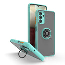 For Samsung Galaxy A13 5G Q Shadow I Ring Kickstand PC and TPU Hybrid Phone Case(Sky Blue)