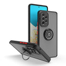 For Samsung Galaxy A53 5G Q Shadow I Ring Kickstand PC and TPU Hybrid Phone Case(Black+Red)