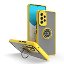 For Samsung Galaxy A53 5G Q Shadow I Ring Kickstand PC and TPU Hybrid Phone Case(Yellow)