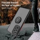 For Samsung Galaxy A53 5G Q Shadow I Ring Kickstand PC and TPU Hybrid Phone Case(Dark Green)