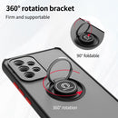 For Samsung Galaxy A53 5G Q Shadow I Ring Kickstand PC and TPU Hybrid Phone Case(Dark Green)