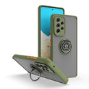 For Samsung Galaxy A53 5G Q Shadow I Ring Kickstand PC and TPU Hybrid Phone Case(Green)