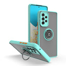 For Samsung Galaxy A53 5G Q Shadow I Ring Kickstand PC and TPU Hybrid Phone Case(Sky Blue)