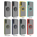 For Samsung Galaxy A70 / A70s Q Shadow I Ring Kickstand PC and TPU Hybrid Phone Case(Royal Blue)