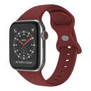 Butterfly Buckle Silicone Watch Band, Size: S For Apple Watch Series 7 41mm / 6&SE&5&4 40mm / 3&2&1 38mm(Wine Red)