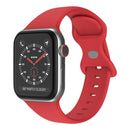 Butterfly Buckle Silicone Watch Band, Size: S For Apple Watch Series 7 41mm / 6&SE&5&4 40mm / 3&2&1 38mm(Rose Red)