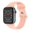 Butterfly Buckle Silicone Watch Band, Size: S For Apple Watch Series 7 45mm / 6&SE&5&4 44mm / 3&2&1 42mm(Retro Rose)