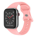 Butterfly Buckle Silicone Watch Band, Size: S For Apple Watch Series 7 45mm / 6&SE&5&4 44mm / 3&2&1 42mm(Light Pink)