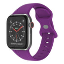 Butterfly Buckle Silicone Watch Band, Size: S For Apple Watch Series 7 45mm / 6&SE&5&4 44mm / 3&2&1 42mm(Dark Purple)
